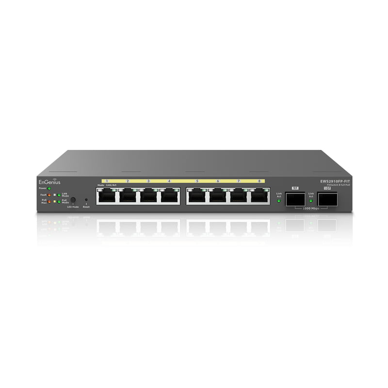 EWS2910FP EnGenius Fit 110W Gigabit PoE+ 8 Port Switch EWS2910FP EnGenius Fit 110W Gigabit PoE+ 8 Port Switch